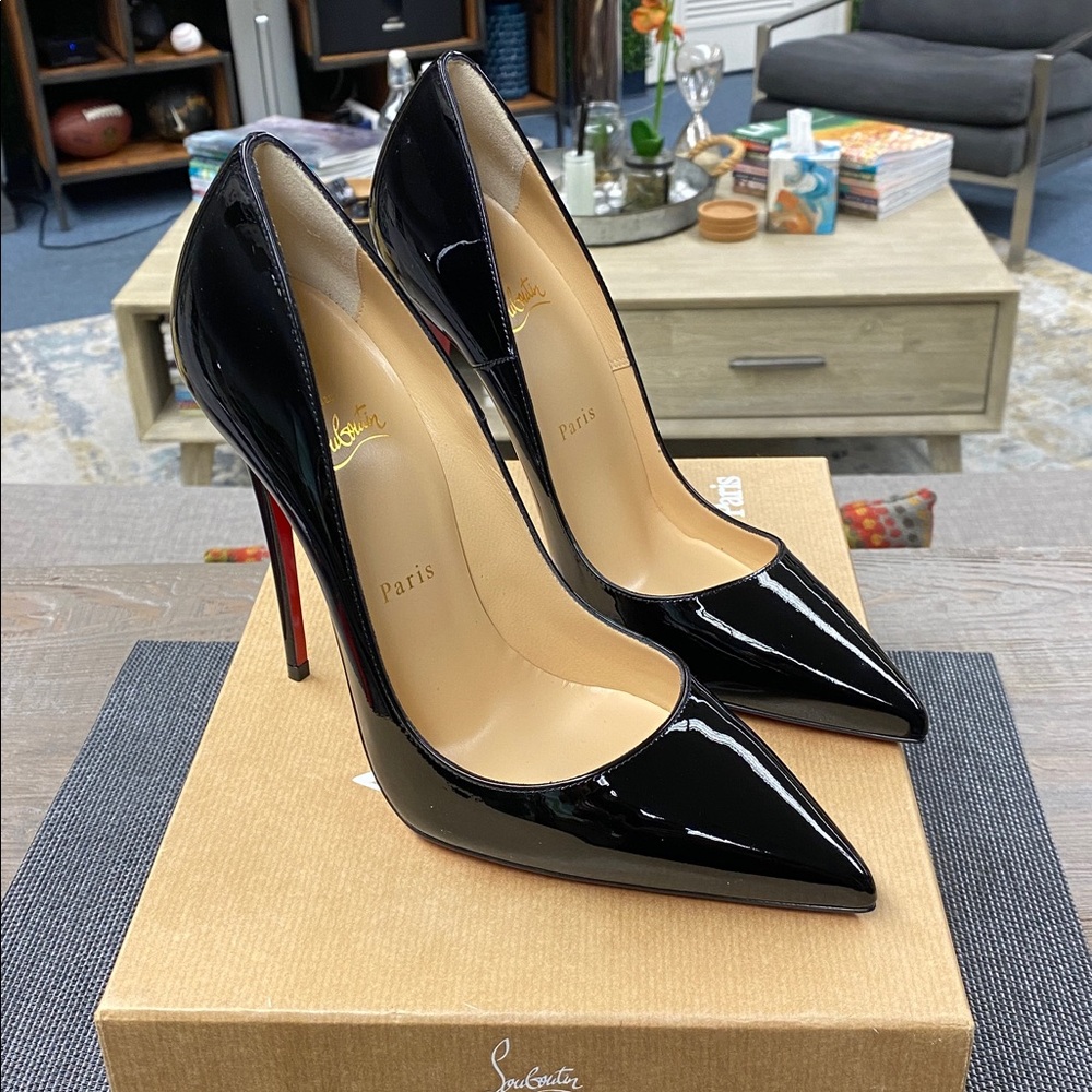 Christian Louboutin Black Patent Leather Heels - Picture 7 of 11